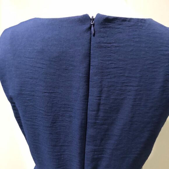 Tahari Navy Blue Sleeveless One-Piece Jumpsuit with Tie Sash Size 2 - Picture 5 of 10